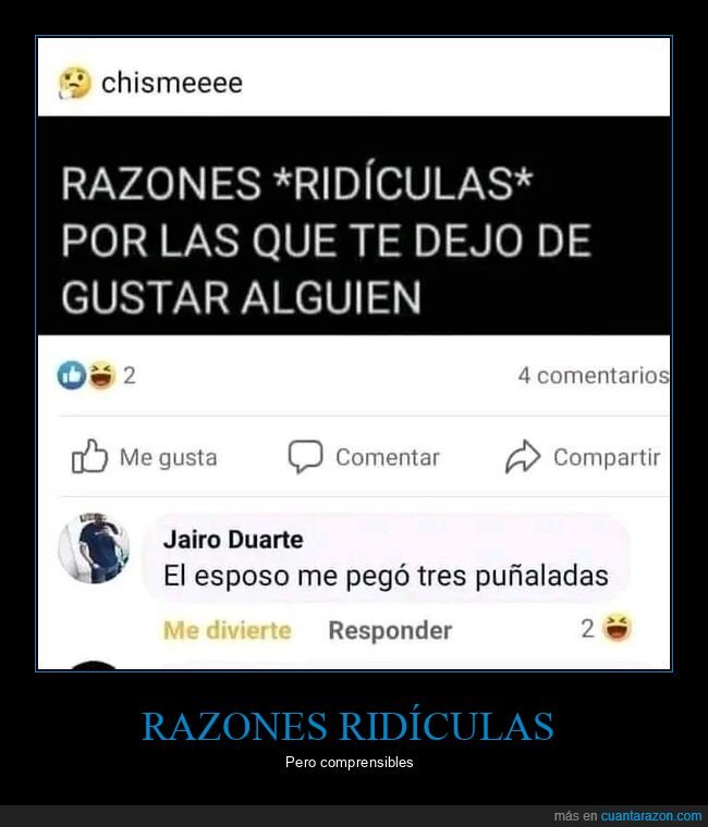 razones,dejar de gustar,puñaladas