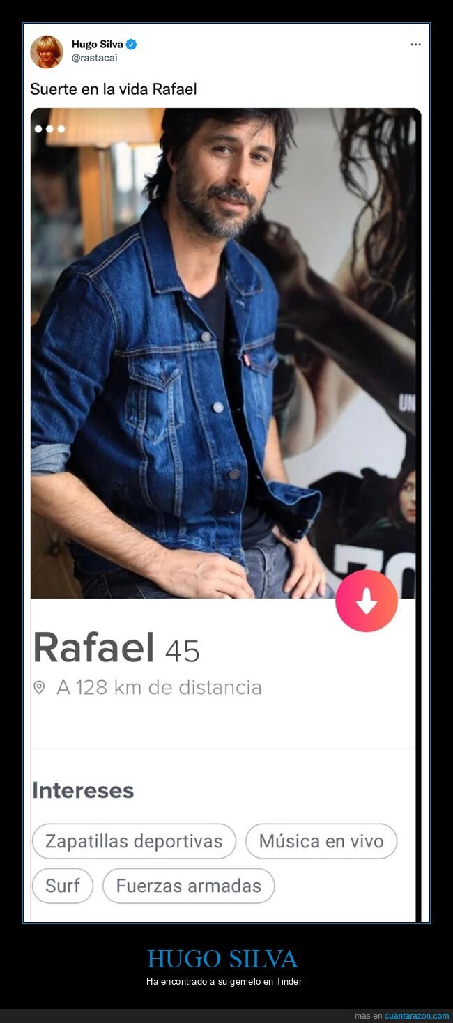 hugo silva,perfil,tinder,wtf