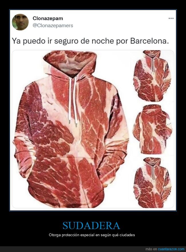 sudadera,jamón,barcelona,seguro