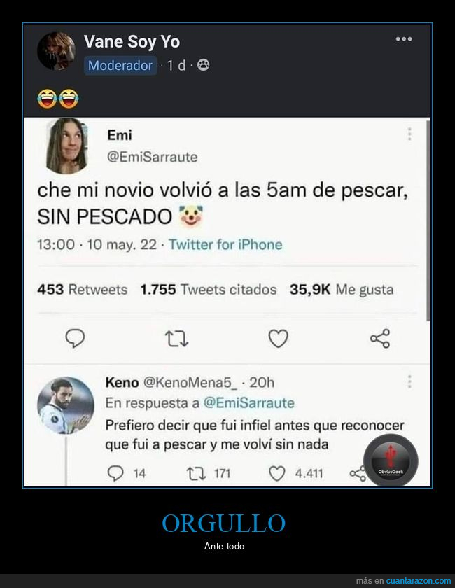 novio,pescar,volver,pescado,infiel