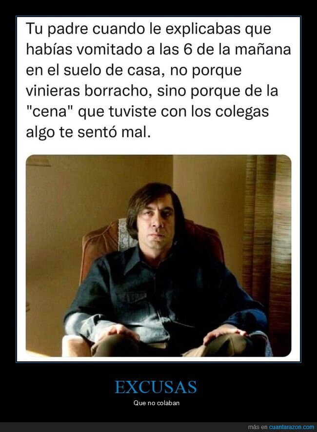 padre,explicar,vomitar,cena