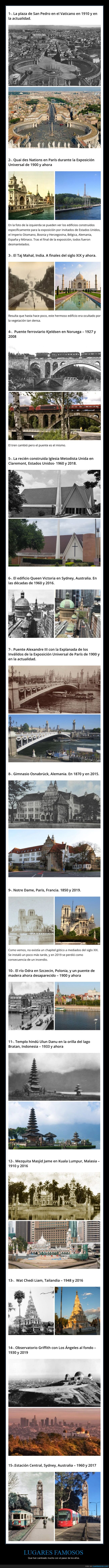 lugares famosos,cambios,antes,después