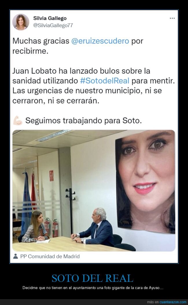 soto del real,ayuso,foto gigante,políticos