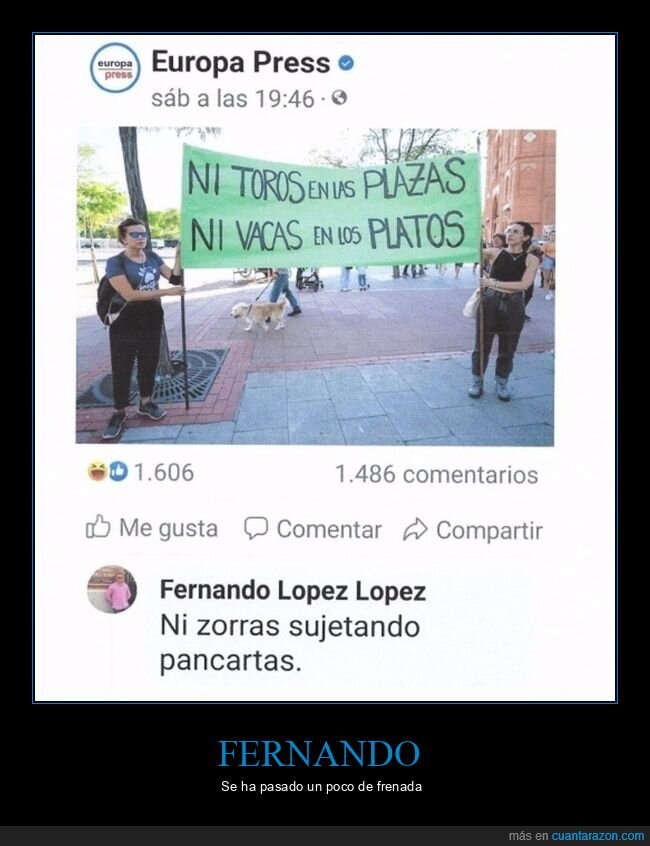 pancarta,toros,vacas