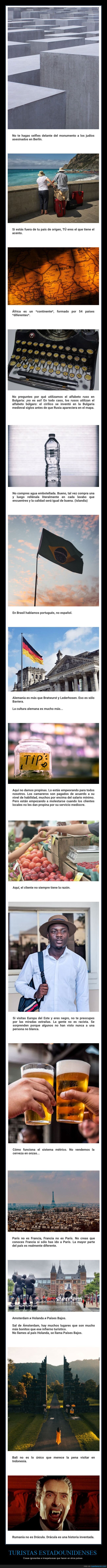 turistas,estadounidenses,ignorantes,países