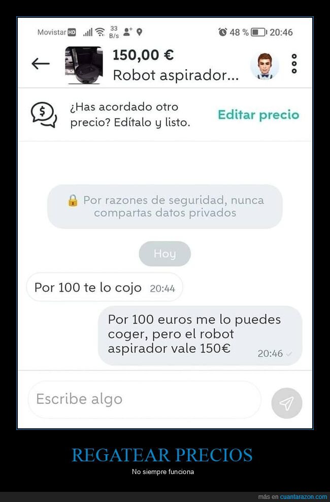 wallapop,regatear,precio