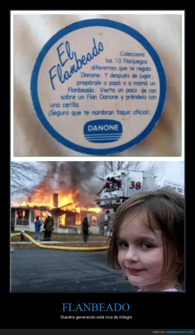 danone,flan,flanbeado,fuego,prender,ron