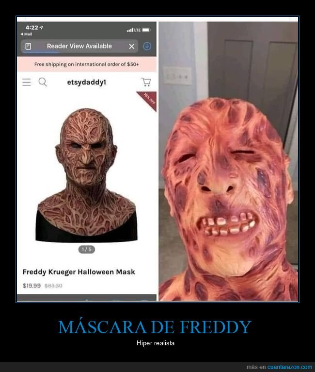 freddy krueger,máscara,expectativas,realidad