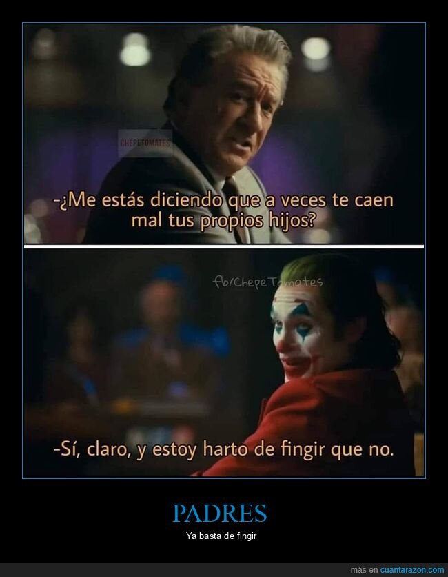 caer mal,hijos,fingir,joker