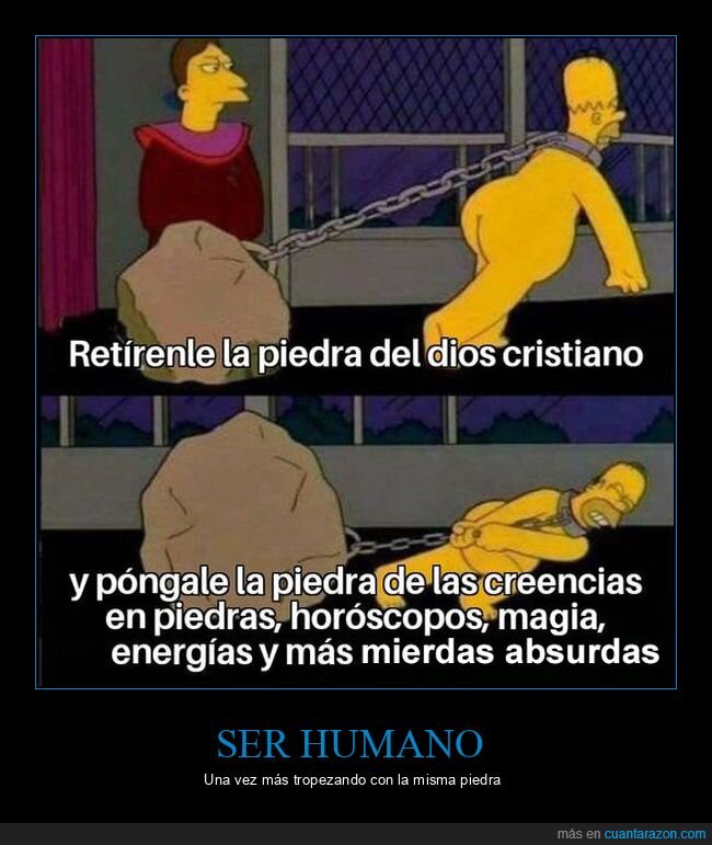 creencias,homer,piedra,simpsons