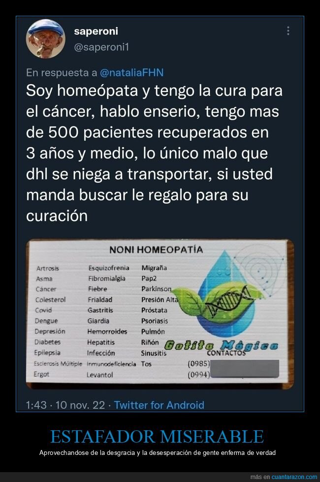 homeópata,cura,cáncer