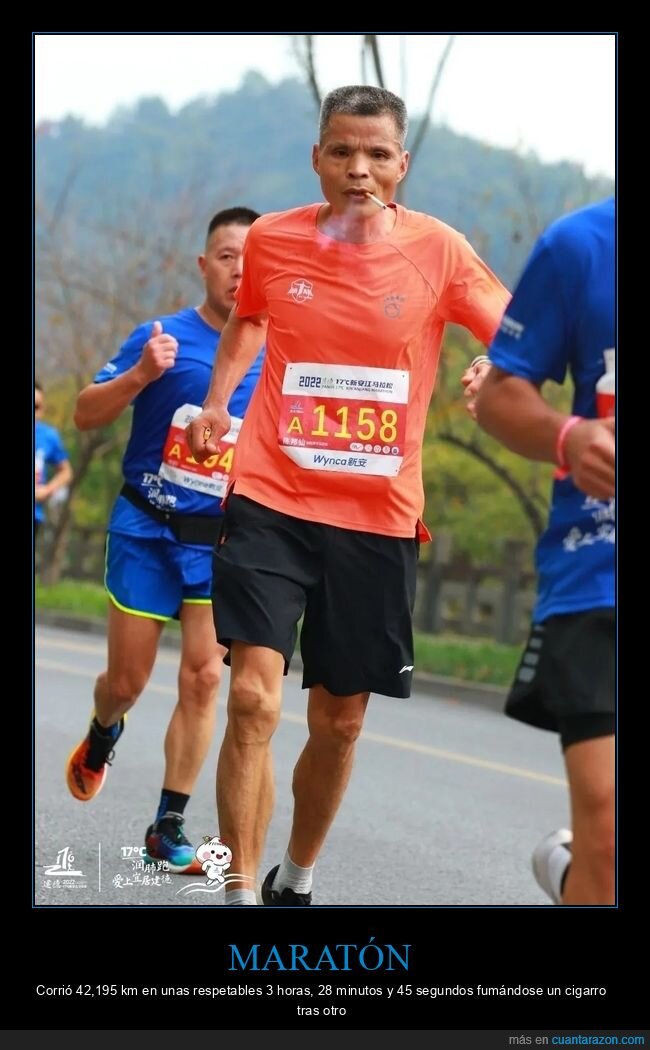 corriendo,fumando,maratón,wtf