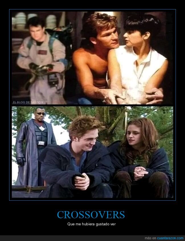 crossovers,ghost,cazafantasmas,crepúsculo,blade
