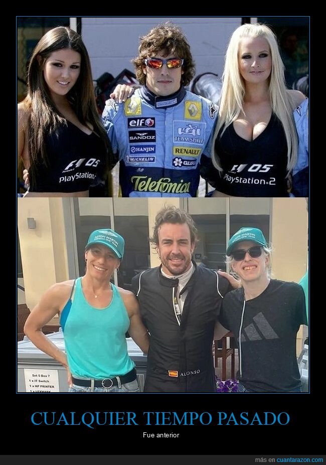 fernando alonso,posando,antes,después