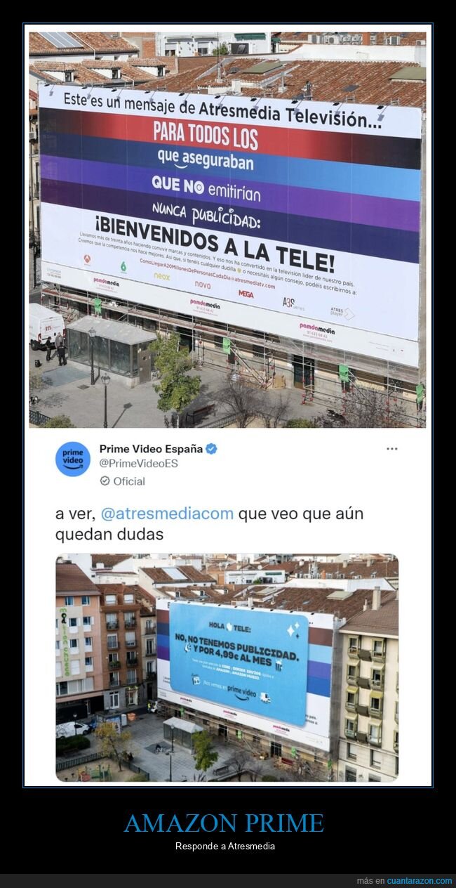 amazon,atresmedia,valla publicitaria,respuesta