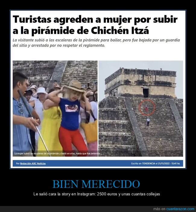 turistas,agredir,pirámide,chichén itzá