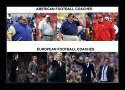 Enlace a Entrenadores de fútbol americano VS Entrenadores de fútbol europeo