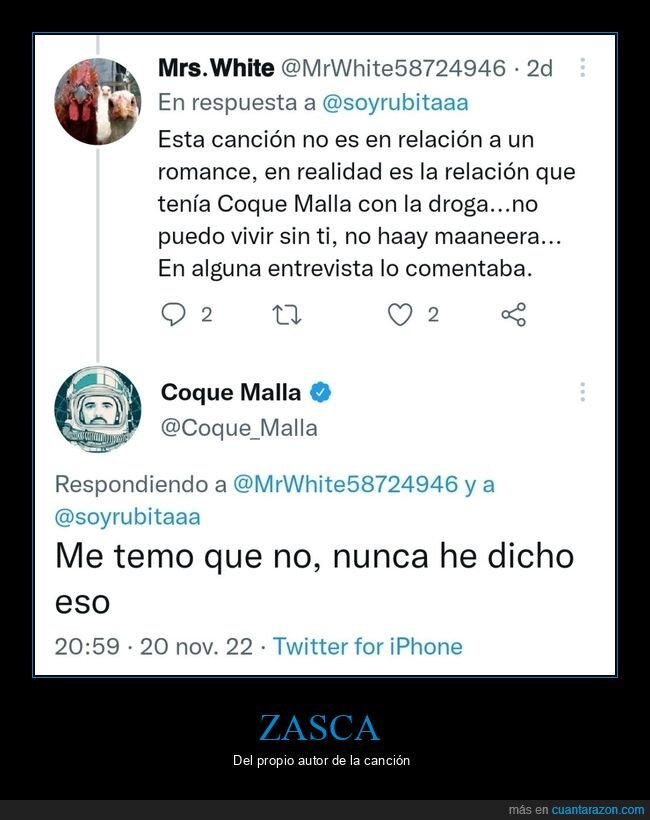 cocque malla,no puedo vivir sin ti,droga,zasca