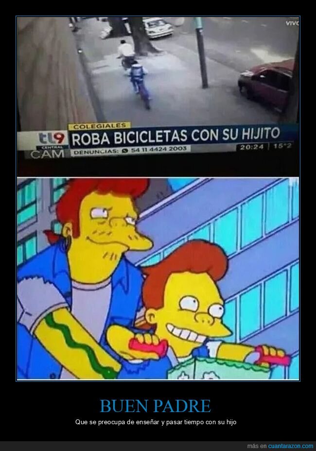 bicicletas,hijo,padre,padres del año,robar