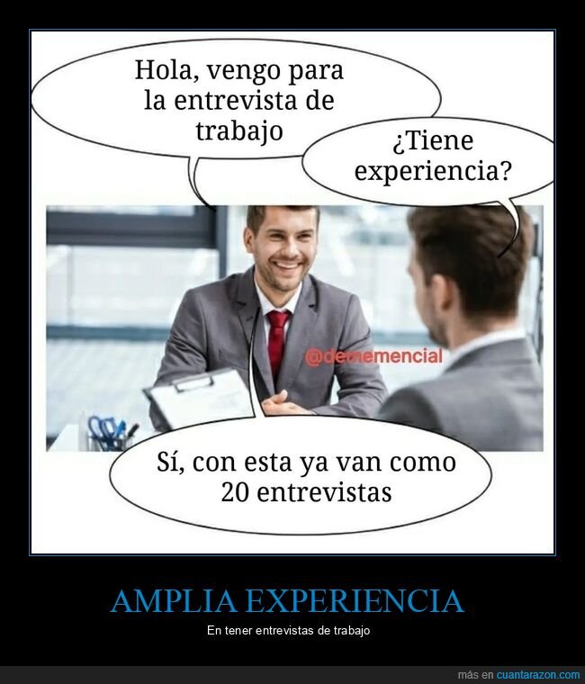 experiencia,entrevista de trabajo