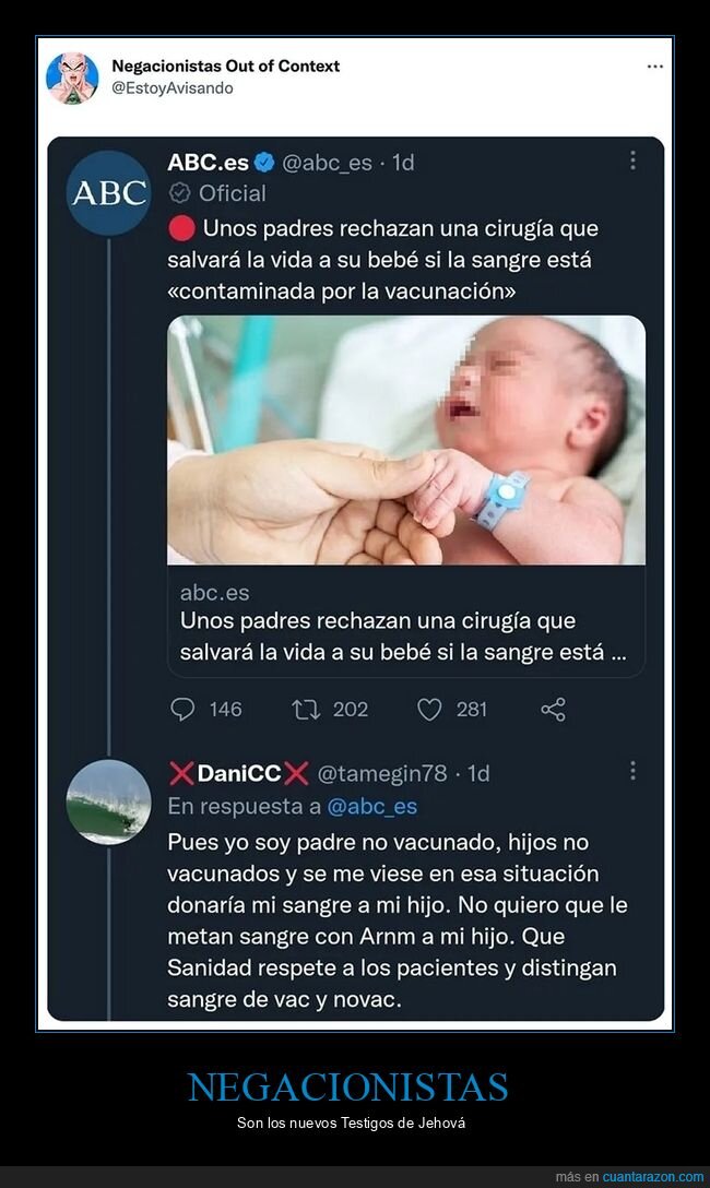 antivacunas,bebé,cirugía,hijo,negacionistas,padres,sangre,vacunas