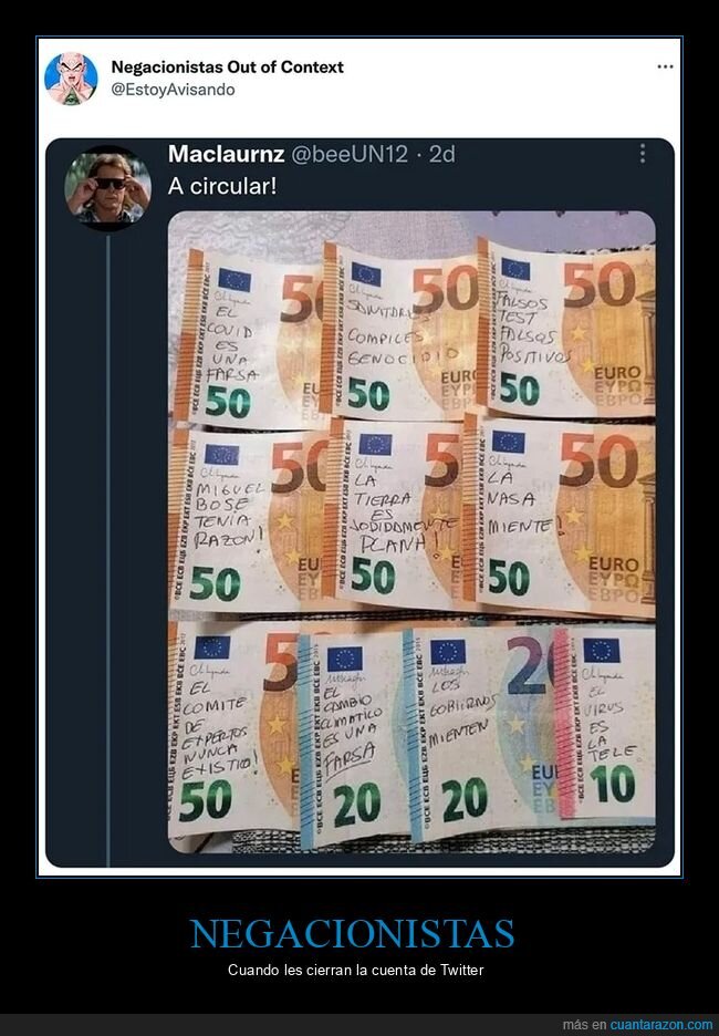 billetes,negacionistas