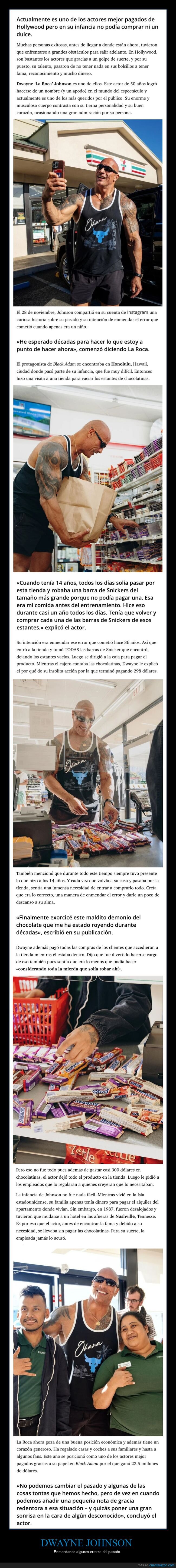 dwayne johnson,tienda,robar,chocolatinas