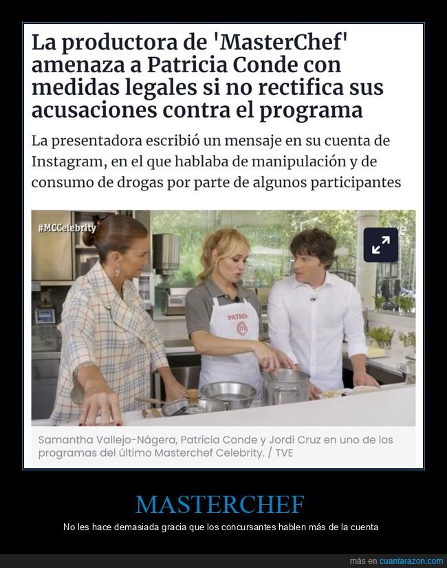 masterchef,patricia conde,medidas legales,acusaciones