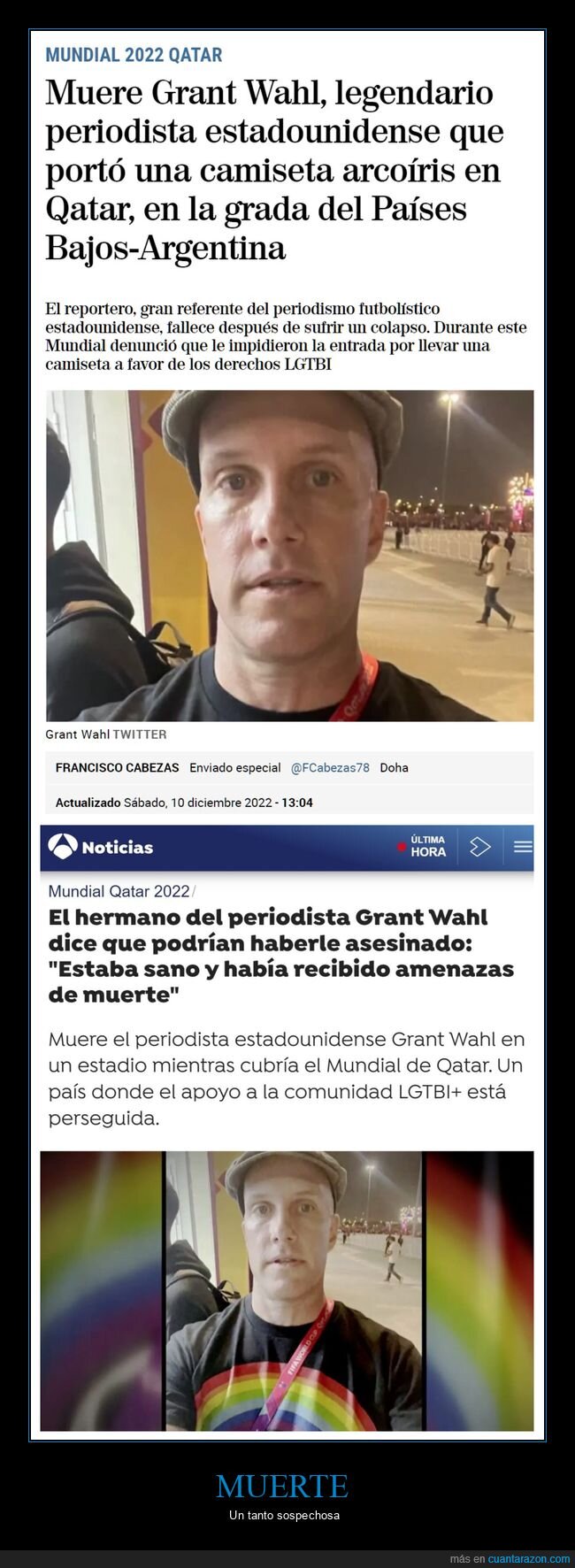 muerte,grant wahl,periodista,camiseta,arcoíris,qatar