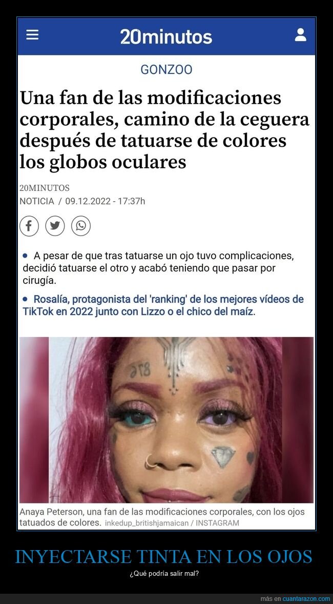 tatuarse,ojos,ceguera