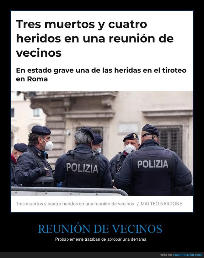 muertos,reunión de vecinos,tiroteo,wtf