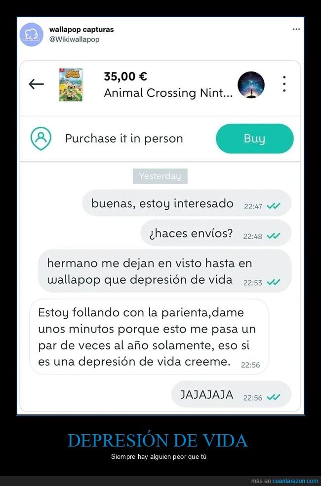 chat,dejar en visto,depresión,wallapop