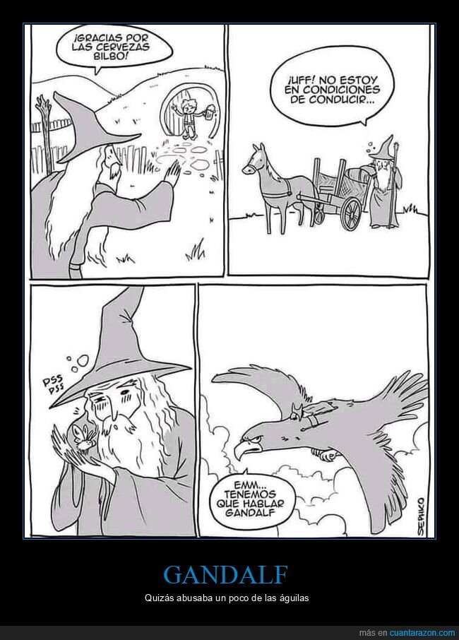 gandalf,borracho,águilas,el señor de los anillos