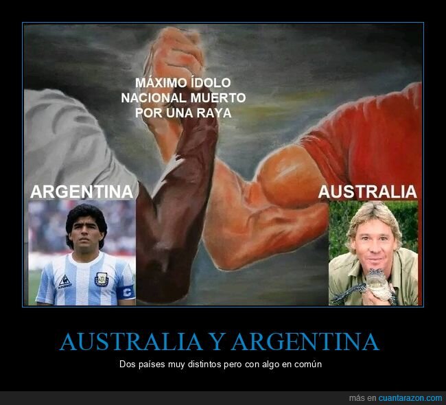 steve irwin,maradona,argentina,australia,en común,morir,raya