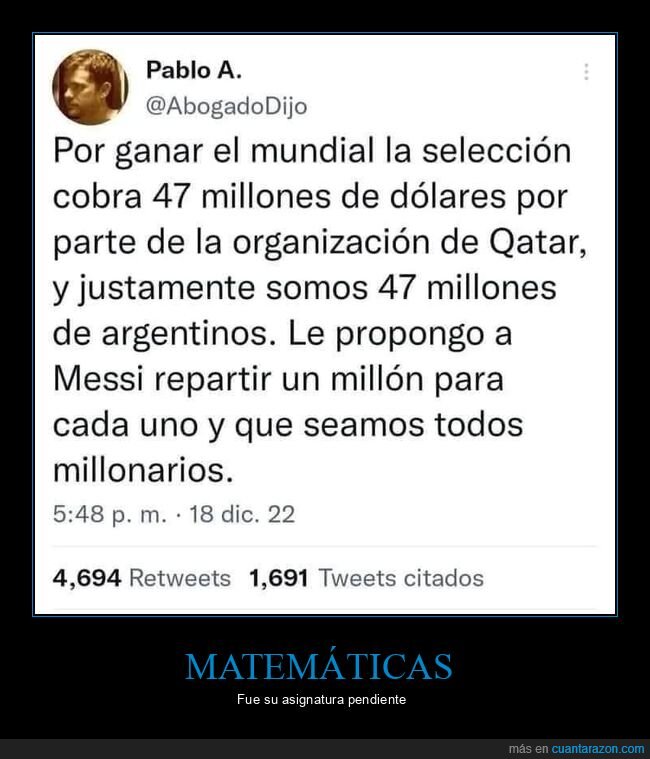 ganar,mundial,qatar,dinero,repartir,messi,argentinos