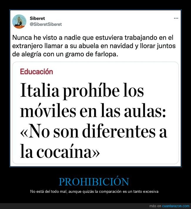 coca,prohibir,colegios,italia,móviles