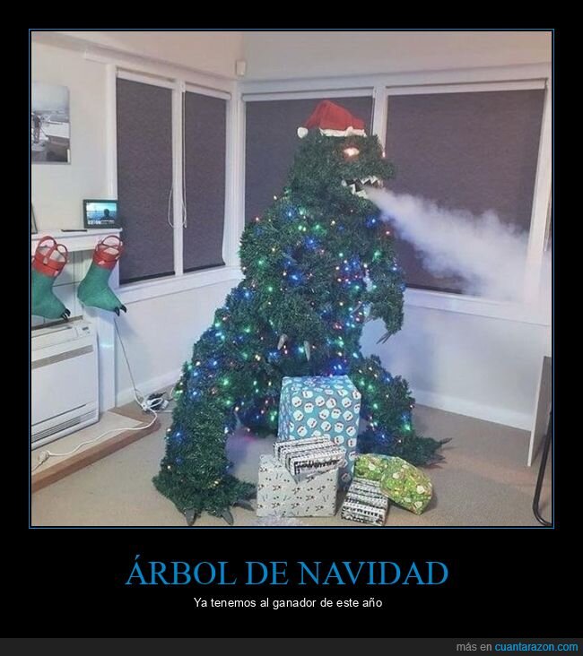 árbol de navidad,godzilla