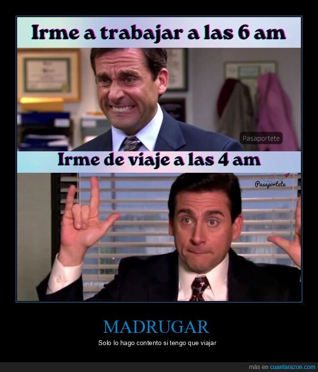 michael scott,madrugar,trabajar,viaje