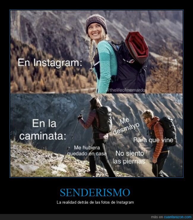 instagram,senderismo,quejándose