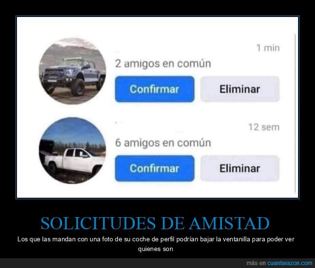 solicitudes de amistad,facebook,coches,foto de perfil