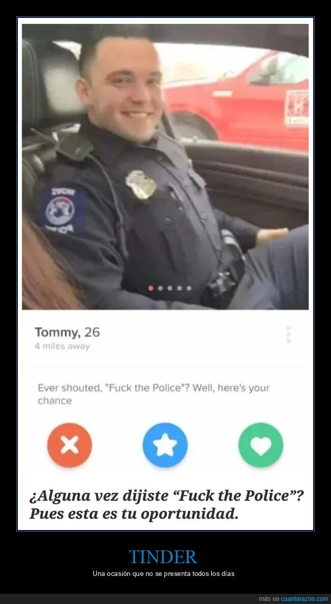 policía,tinder,wtf