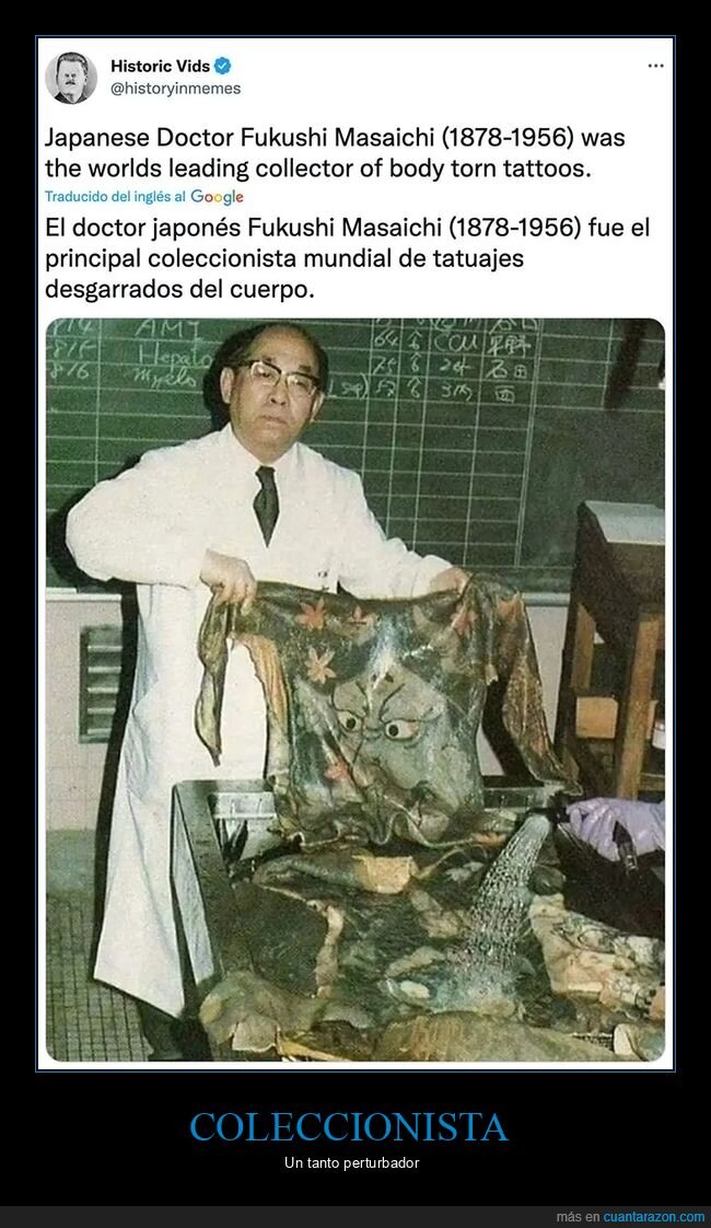 coleccionista,curiosidades,médico,tatuajes