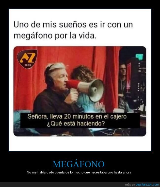 megáfono,cajero