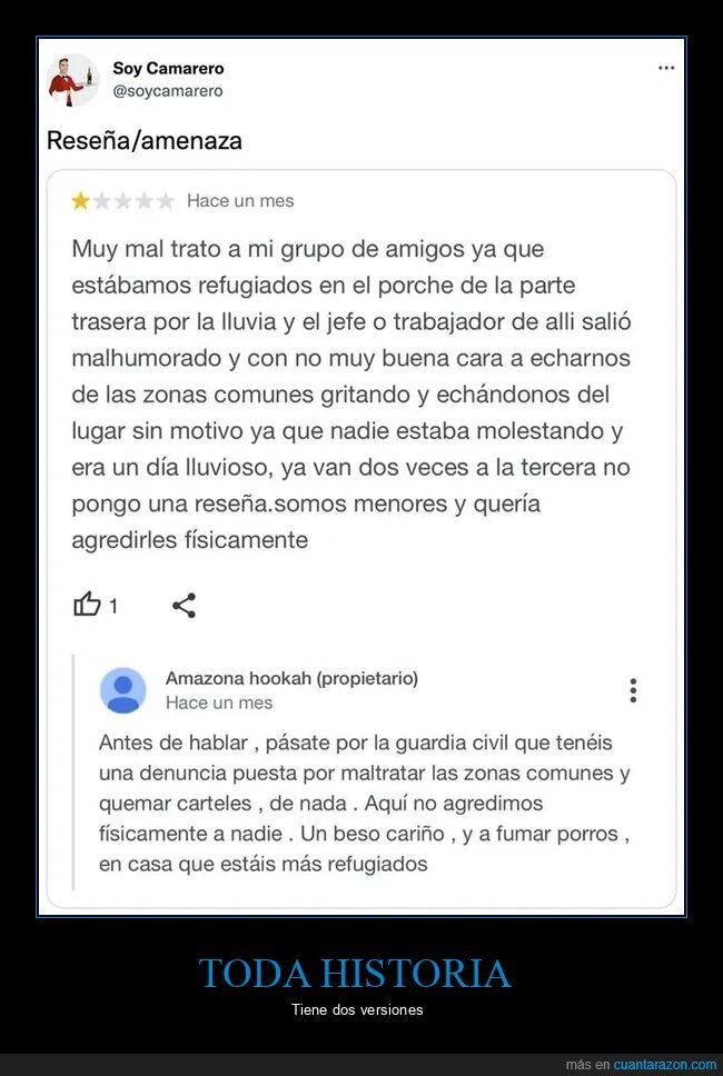 denuncia,reseña,restaurante