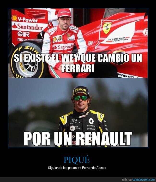 fernando alonso,piqué,ferrari,renault