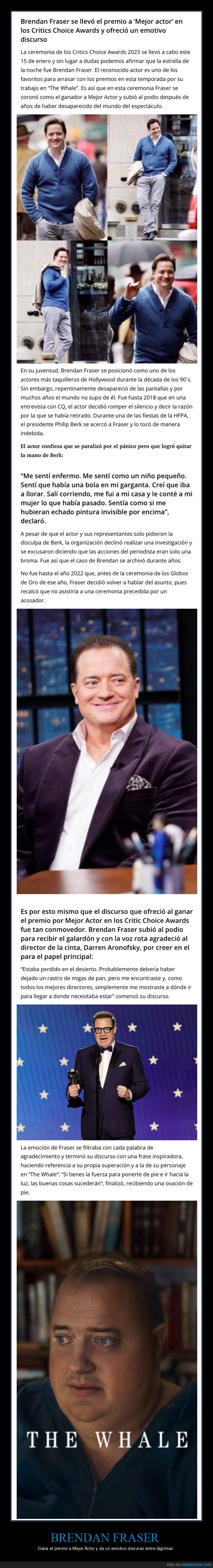 brendan fraser,premio,discurso