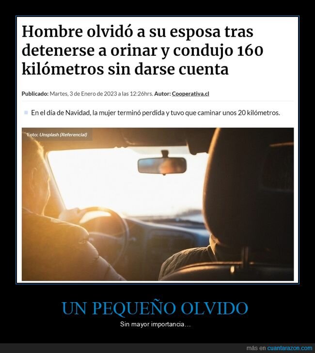 olvidar,coches,darse cuenta