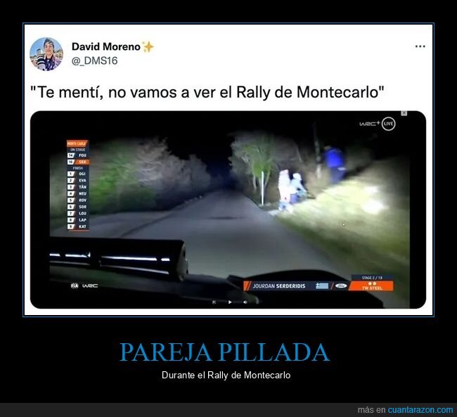 pareja,pillada,rally