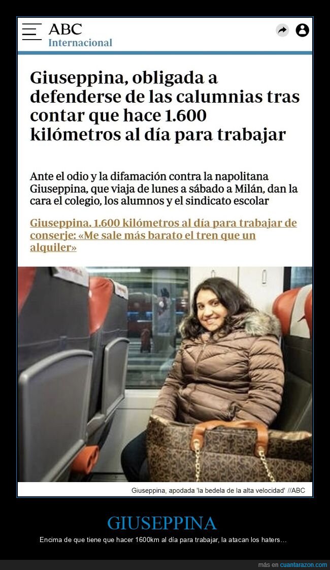 giuseppina,1600km,trabajo,calumnias,difamación