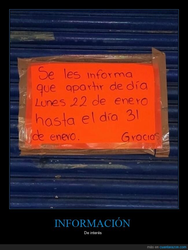 cartel,informar,días